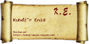 Kuhár Enid névjegykártya